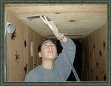 Victor Tapes up several threads.